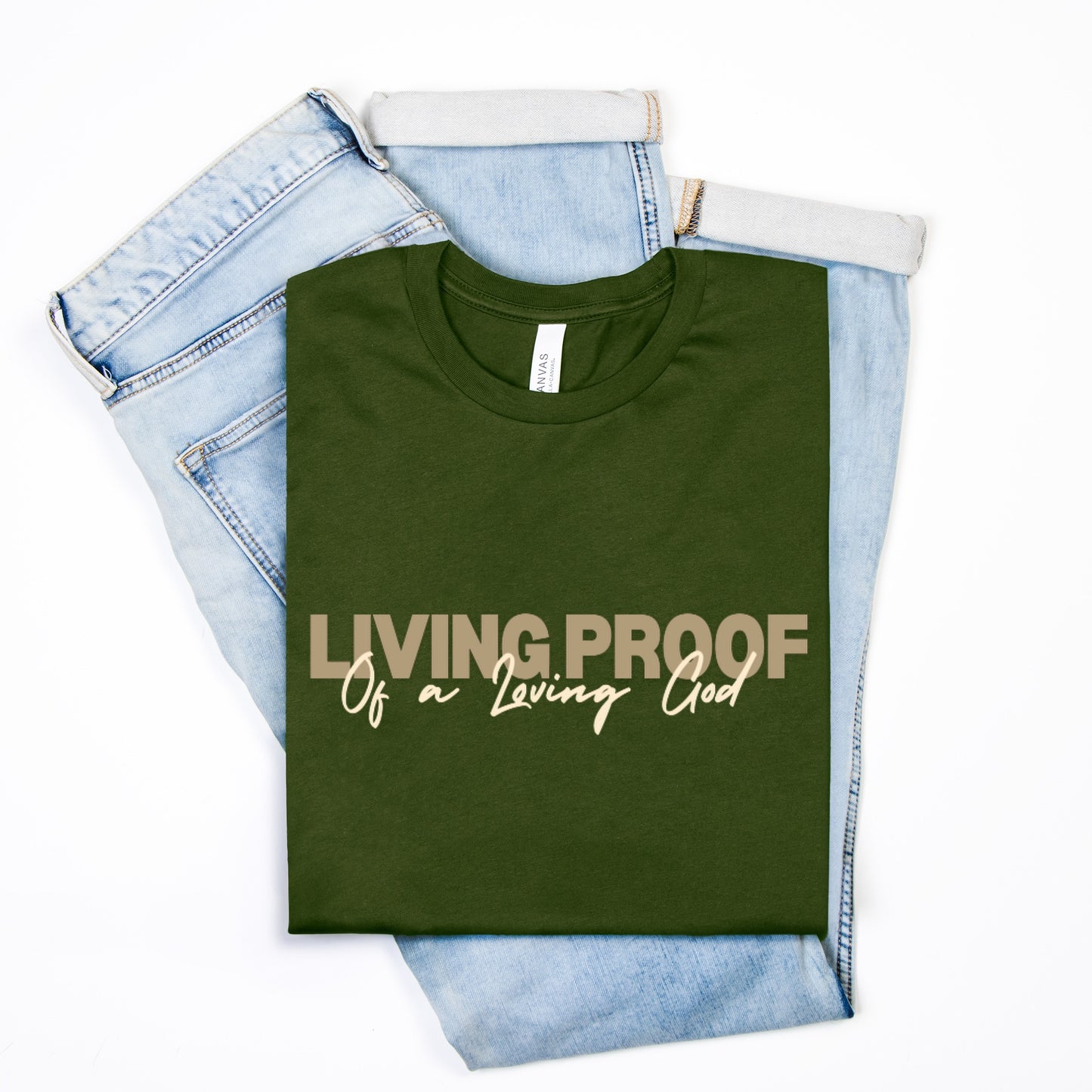 Christian Shirt, Living Proof of a Loving God, God Shirt, Jesus Shirt, Christian Graphic Tee